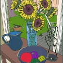 Sunflowers by WIndow