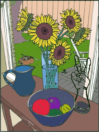 Sunflowers by WIndow
